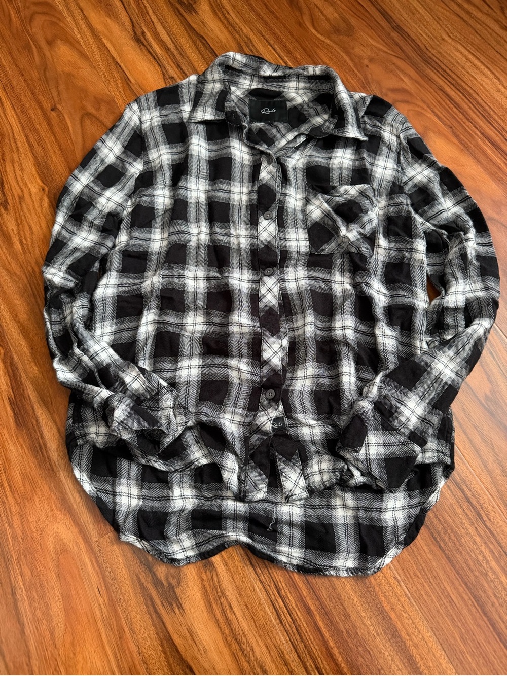 Rails Black and White Plaid Button-Down Shirt